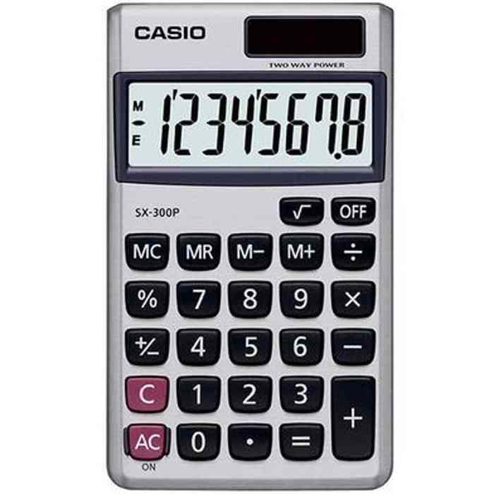 Casio SX-300P-W Solar and Battery Powered Calculator
